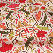 Tissu cotonnade fleuri typique ART NOUVEAU, tons corail, roses et verts - OEKO - TEX STANDARD 100 - TissusPapi.com