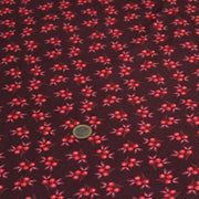 Tissu velours milleraies imprimé bordeaux aux douces fleurs rouges & parme - STANDARD 100 OEKO-TEX - TissusPapi.com
