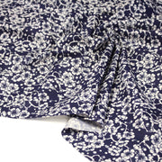 Tissu cotonnade motif japonais HANA aux fleurs de cerisier : écru/bleu et bleu/écru - TissusPapi.com