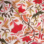 Tissu cotonnade fleuri typique ART NOUVEAU, tons corail, roses et verts - OEKO - TEX STANDARD 100 - TissusPapi.com