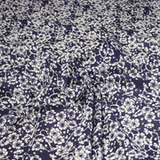 Tissu cotonnade motif japonais HANA aux fleurs de cerisier : écru/bleu et bleu/écru - TissusPapi.com