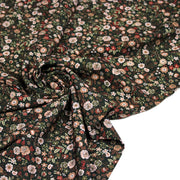 Tissu Viscose fluide vert anglais aux fines fleurs automnales – STANDARD 100 OEKO-TEX - TissusPapi.com