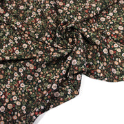 Tissu Viscose fluide vert anglais aux fines fleurs automnales – STANDARD 100 OEKO-TEX - TissusPapi.com