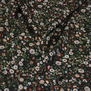 Tissu Viscose fluide vert anglais aux fines fleurs automnales – STANDARD 100 OEKO-TEX - TissusPapi.com