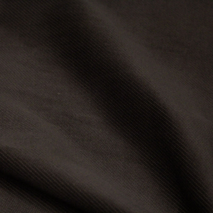 Tissu velours côtelés élasthanne marron chocolat, rayures diagonales - TissusPapi.com