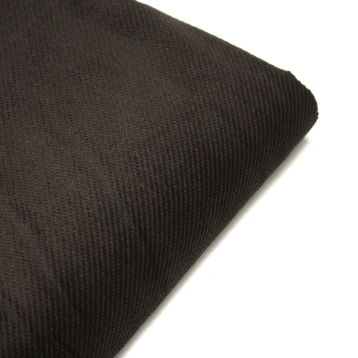 Tissu velours côtelés élasthanne marron chocolat, rayures diagonales - TissusPapi.com