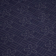 Tissu cotonnade motif japonais SASHIKO tons bleus & écrus - TissusPapi.com