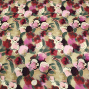 Tissu Viscose fluide aux fleurs aquarelle tons roses, vert pâle, rouges – STANDARD 100 OEKO-TEX - TissusPapi.com