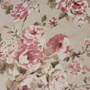 Tissu motif britannique aux grandes fleurs roses : lin, bleu, écru - COLLECTION BRIGHTON - TissusPapi.com