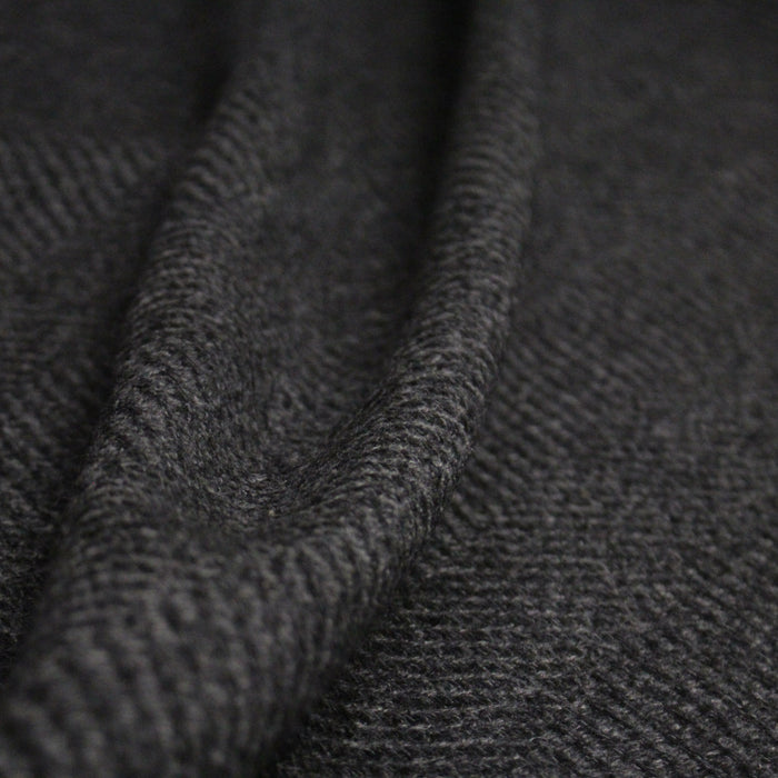 Tissu tweed laine chevrons gris & anthracite - Fabrication française - TissusPapi.com