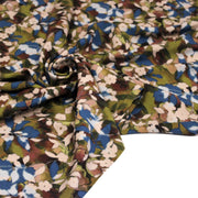 Tissu Viscose fluide aux fleurs aquarelle tons verts, bleus, marron – STANDARD 100 OEKO-TEX - TissusPapi.com