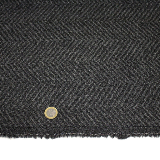 Tissu tweed laine chevrons gris & anthracite - Fabrication française - TissusPapi.com