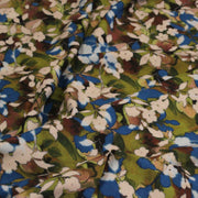 Tissu Viscose fluide aux fleurs aquarelle tons verts, bleus, marron – STANDARD 100 OEKO-TEX - TissusPapi.com