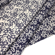 Tissu cotonnade motif japonais HANA aux fleurs de cerisier : écru/bleu et bleu/écru - TissusPapi.com