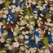 Tissu Viscose fluide aux fleurs aquarelle tons verts, bleus, marron – STANDARD 100 OEKO-TEX - TissusPapi.com