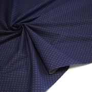 Tissu cotonnade motif japonais KA - KASURI aux croix écrus & fond bleu - TissusPapi.com