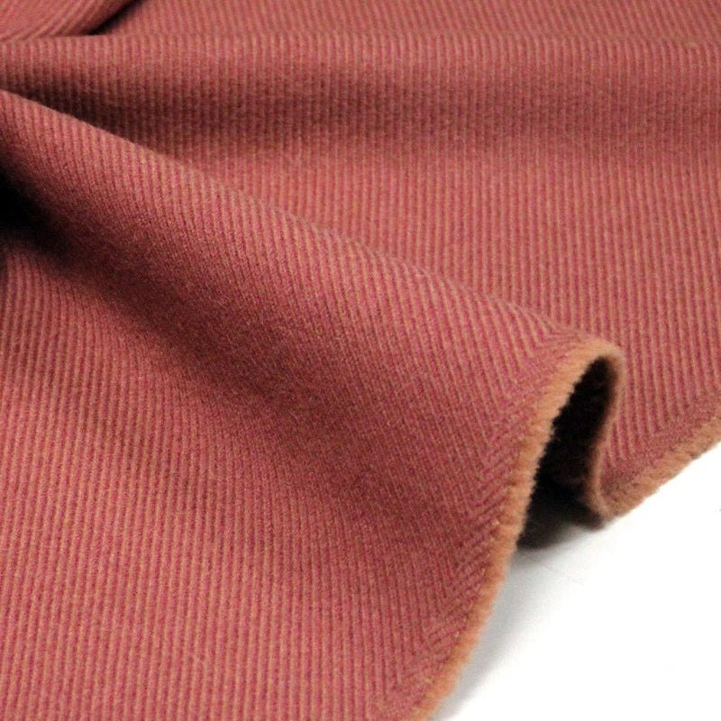 Tissu lainage vieux rose aux fines rayures - Fabrication française - TissusPapi.com