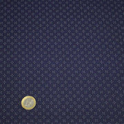 Tissu cotonnade motif japonais KA - KASURI aux croix écrus & fond bleu - TissusPapi.com