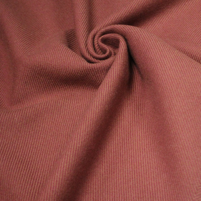 Tissu lainage vieux rose aux fines rayures - Fabrication française - TissusPapi.com