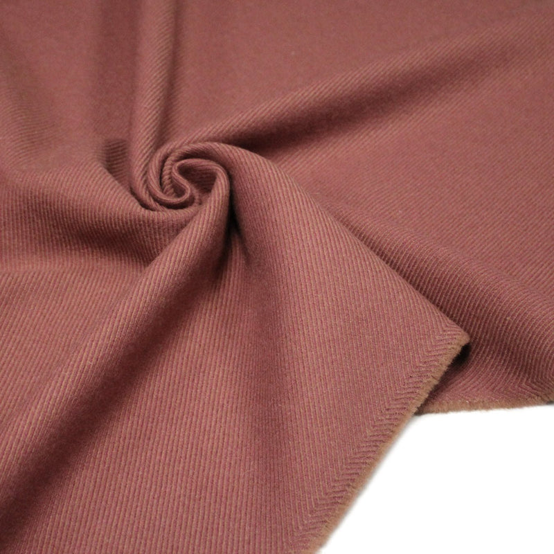 Tissu lainage vieux rose aux fines rayures - Fabrication française - TissusPapi.com