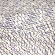 Tissu cotonnade motif japonais KAGOME – Bleu indigo & écru - TissusPapi.com