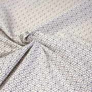 Tissu cotonnade motif japonais KAGOME – Bleu indigo & écru - TissusPapi.com