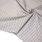 Tissu cotonnade motif japonais KAGOME – Bleu indigo & écru - TissusPapi.com