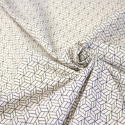 Tissu cotonnade motif japonais KAGOME – Bleu indigo & écru - TissusPapi.com