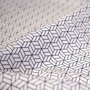 Tissu cotonnade motif japonais KAGOME – Bleu indigo & écru - TissusPapi.com