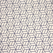 Tissu cotonnade motif japonais KAGOME – Bleu indigo & écru - TissusPapi.com