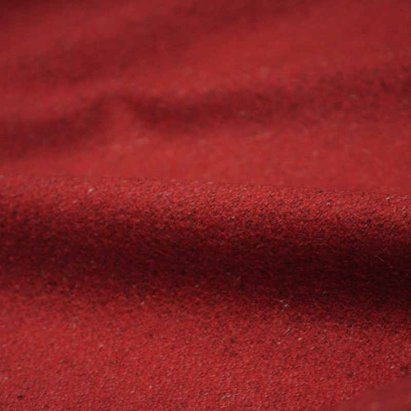 Tissu lainage tweed rouge faux - uni - Fabrication française - TissusPapi.com