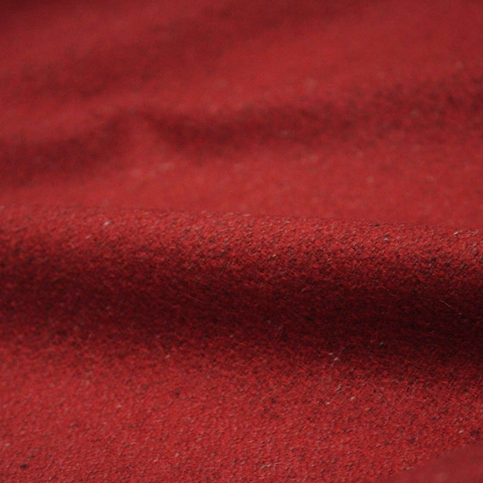 Tissu lainage tweed rouge faux - uni - Fabrication française - TissusPapi.com