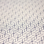 Tissu cotonnade motif japonais KAGOME – Bleu indigo & écru - TissusPapi.com
