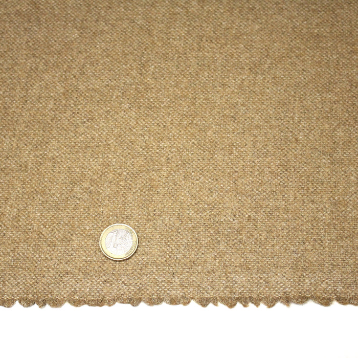 Tissu lainage tweed ocre faux - uni - Fabrication française - TissusPapi.com