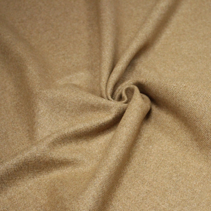 Tissu lainage tweed ocre faux - uni - Fabrication française - TissusPapi.com