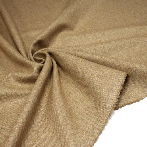 Tissu lainage tweed ocre faux - uni - Fabrication française - TissusPapi.com