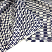 Tissu cotonnade motif japonais YAGASURI, flèches bleues & écrues - TissusPapi.com