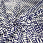 Tissu cotonnade motif japonais YAGASURI, flèches bleues & écrues - TissusPapi.com