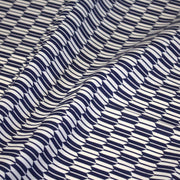 Tissu cotonnade motif japonais YAGASURI, flèches bleues & écrues - TissusPapi.com