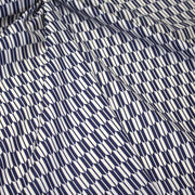 Tissu cotonnade motif japonais YAGASURI, flèches bleues & écrues - TissusPapi.com