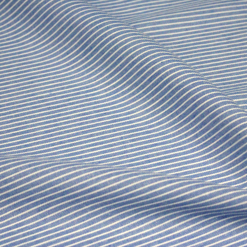 Tissu Chambray coton rayé : 4 couleurs dispo ! Marine, ciel, gris, noir - TissusPapi.com