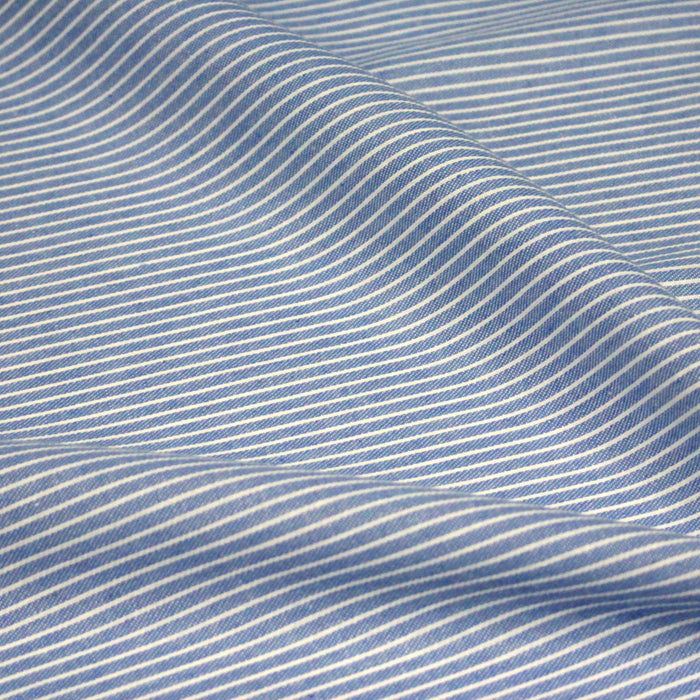 Tissu Chambray coton rayé : 4 couleurs dispo ! Marine, ciel, gris, noir