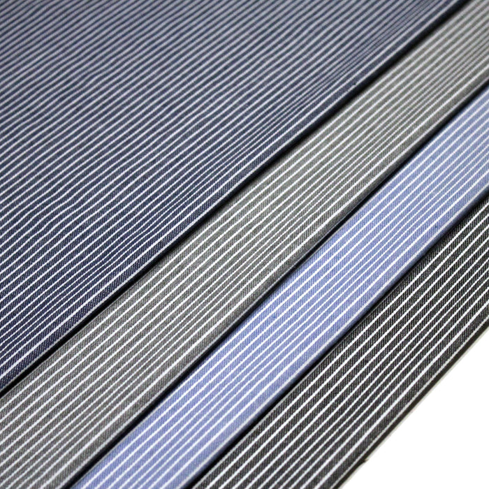 Tissu Chambray coton rayé : 4 couleurs dispo ! Marine, ciel, gris, noir