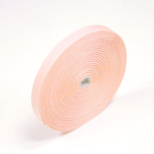 Ruban sergé de coton rose chair 15mm - Galette de 50 mètres - Fabrication française - TissusPapi.com