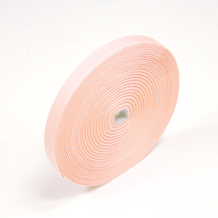 Ruban sergé de coton rose chair 15mm - Galette de 50 mètres - Fabrication française - TissusPapi.com