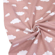 Tissu flanelle coton gratté BLEU ou ROSE aux nuages blancs, collection enfant, parfait pour pyjamas & draps - STANDARD 100 OEKO-TEX - TissusPapi.com