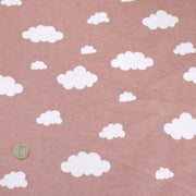 Tissu flanelle coton gratté BLEU ou ROSE aux nuages blancs, collection enfant, parfait pour pyjamas & draps - STANDARD 100 OEKO-TEX - TissusPapi.com