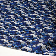 Tissu cotonnade motif japonais de la vague Kanagawa d’Hokusai, tons bleus & blancs - OEKO - TEX - TissusPapi.com