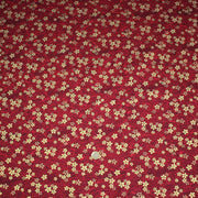 Tissu coton motif japonais vagues & fleurs sakura dorées : Bleu ou rouge - COLLECTION JAPON DORÉ - TissusPapi.com