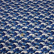 Tissu cotonnade motif japonais de la vague Kanagawa d’Hokusai, tons bleus & blancs - OEKO - TEX - TissusPapi.com